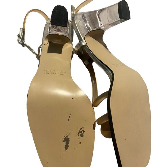 Fabulaire size 8.5 medium clear high heeled sandals worn once awesome sexy look - Picture 4 of 4